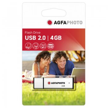 AgfaPhoto 4 GB USB 2.0 Flash Drive USB Stick, Silver | USB Zibatmiņa Fleška