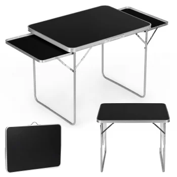 Saliekams tūrisma galds MultiGarden, 120x60 cm, melns