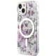 Чехол Guess для iPhone 14 Plus Flower MagSafe, прозрачный