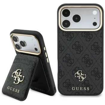 Guess 4G MagSafe rahakotiga ümbris iPhone 18 Pro / 17 Pro jaoks, must