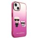 Karl Lagerfeld Gradient Ikonik Karl & Choupette Case for iPhone 14 Plus - Pink