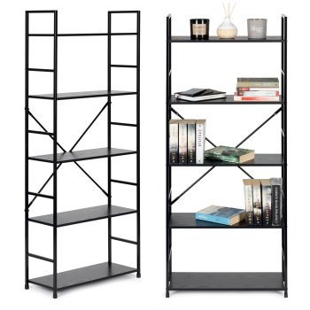 Modernhome CWJ6024144LG BLACK koka plaukts, 5 plaukti, melns