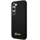 Guess Samsung Galaxy S23+ vāciņš Silicone Vintage Gold Logo, melns