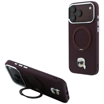 Чехол Karl Lagerfeld with Ring Stand 360 Karl Head Pin MagSafe для iPhone 18 Pro Max / 17 Pro Max,...