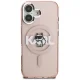 Чехол Karl Lagerfeld IML Choupette Sketch MagSafe для iPhone 16, розовый