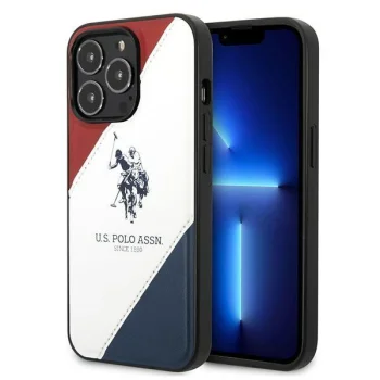 Apple iPhone 14 Pro 6.1'' US Polo Tricolor Embossed Case Cover (USHCP14LPSO3), White | Чехол Кейс Бампер...