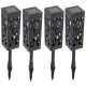 Ikonka KX4972 dārza solārā LED lampa ar caurumotu rakstu, 4 gab.