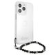Guess Pearl caurspīdīgs vāciņš iPhone 13 Pro / 13 ar pērļu piekariņu