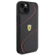 Ferrari iPhone 15 Plus vāciņš Twist Metal Logo, melns