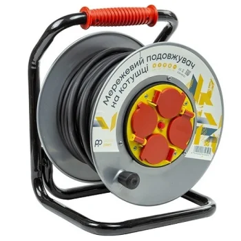 Extension Cord with Reel 25m, 4 Sockets, 3x2.5mm2