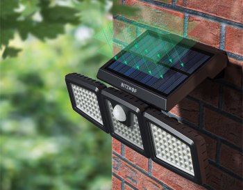 Blitzwolf Dārza Nakts Lampa ar Saules Bateriju un Sensoru | External Outdoor Garden LED Solar Lamp with Dusk and...