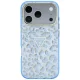 Чехол Guess IML Leopard Glitter Triangle Logo MagSafe для iPhone 17 / 18 Pro Max, синий