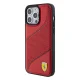 Ferrari iPhone 15 Pro Case Perforated Waves Metal Logo, Red
