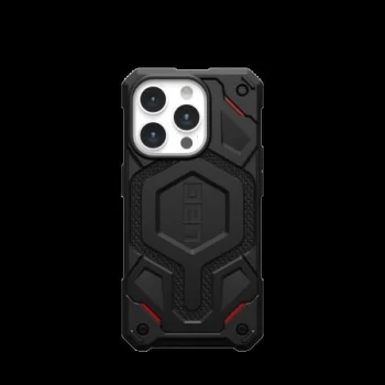 Apple iPhone 15 Pro 6.1'' UAG MagSafe Monarch Pro Hard Case Cover, Black Kevlar | Telefona Maciņš Vāciņš Apvalks...