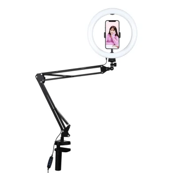 Puluz Desktop arm stand with 26cm LED Vlogging Ring PKT3090B