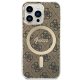 Apple iPhone 13 Pro 6.1\" Guess 4G Print MagSafe Case Cover (GUBPP13LH4EACSW) + Charger, Brown | Telefona Maciņš...