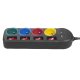 Сетевой фильтр Maclean MCE229 B, 4 розетки, 2xUSB, 1.5м, Черный