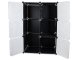 Modular Wardrobe with 6 Sections and Hanging Rod, Black