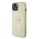 Guess iPhone 15 Plus чехол Saffiano MagSafe, золотой