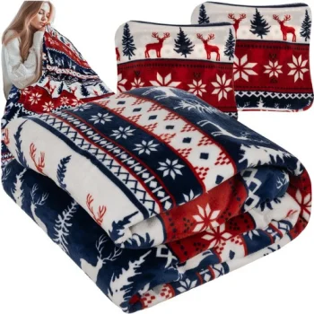Ruhhy Christmas Throw Blanket 160x200 cm with 2 Pillowcases 24825