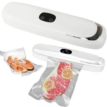 Вакуумный упаковщик для продуктов с 5 пакетами, 90W, белый