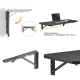 Maclean MC-876 Folding Wall Shelf Bracket, 50 kg, Black