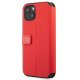 Ferrari iPhone 13 mini atverams vāciņš maciņš grāmatiņa On Track Carbon Stripe, sarkans