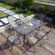 Multigarden SC-094-120 Garden Table 120x70 cm, Tempered Glass, Black
