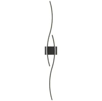 Melna Sienas Lampa Gaismeklis 60cm, Silti Balta Gaisma | Black Wall Lamp