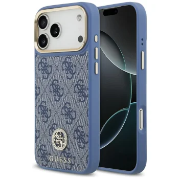Чехол Guess 4G Strass Logo MagSafe для iPhone 17 Pro Max - синий