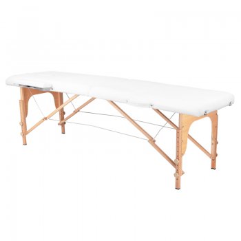 Saliekamais masāžas galds, kušete WOOD COMFORT 2 sekcijas, balts| Folding massage table 2 sections, white