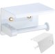 Tualetes Papīra Turētājs Ar Plauktu, Balts | Toilet Paper Holder With Shelf