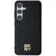 DKNY Samsung Galaxy S24+ vāciņš Leather Monogram Pattern MagSafe, melns