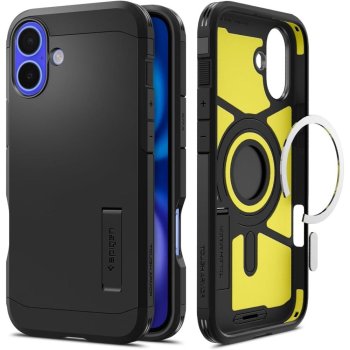Spigen Tough Armor MagSafe vāciņš ar statīvu iPhone 16 - Melns