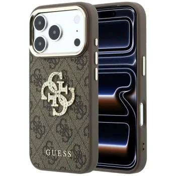 Чехол Guess для iPhone 18 Pro / 17 Pro, 4G Big Resin Logo, коричневый