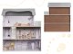 Liela Bērnu Spēļu MDF Koka Leļļu Māja ar Mēbelēm Piederumiem, 70cm | Play Dollhouse with Furniture