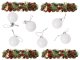 Christmas Tree Baubles, White and Silver, Unbreakable, 36 pcs Set, 3 cm