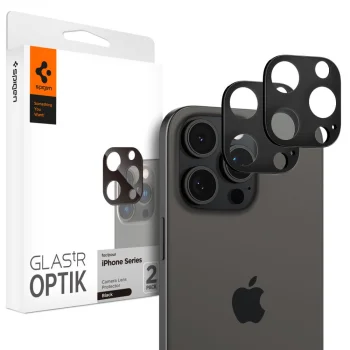 Защитное стекло для камеры Spigen Optik.tR iPhone 14/15/16 Pro / Pro Max Черный