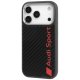 Audi iPhone 17 Pro vāciņš R8 Carbon Fiber MagSafe, melns