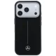 Mercedes Leather Semi Wrap Iconic Line MagSafe vāciņš iPhone 17 Pro Max Melns