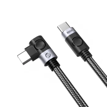 Угловой кабель Orico C2CWT USB-C - USB-C PD 100W 20Gbps 4K 60Hz 2м, черный