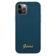 Guess iPhone 12 Pro Max vāciņš Silicone Vintage, zils