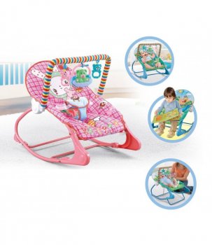 Ergonomisks Bērnu Šūpuļkrēsls, Rozā | Ergonomic Baby Bouncer Swing Rocking Chair