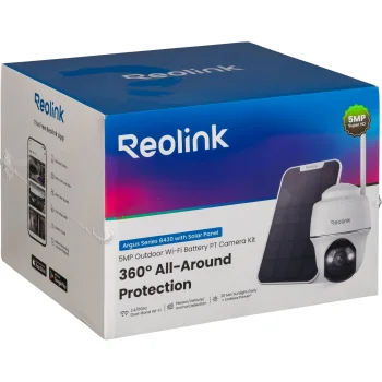 Reolink Argus PT B430 bezvadu novērošanas kamera ar saules paneli, balta