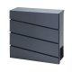 Galvanized Steel Wall Mount Mailbox with Newspaper Holder ModernHome, Anthracite