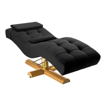 Кушетка для наращивания ресниц Sillon Corona золотая база, черный