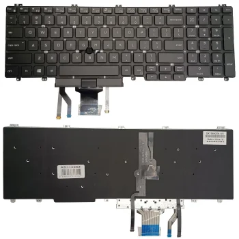 Dell Latitude 5500 tastatūra ar apgaismojumu un trackpoint, melna