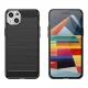 Vāciņš iPhone 15 Plus Carbon Case, elastīgs TPU ar oglekļa šķiedras rakstu, melns