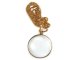 Elegant Magnifying Glass Necklace Pendant for Reading 5x, Gold