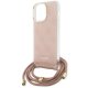 Guess iPhone 15 Pro vāciņš HC Crossbody Cord 4G Print, rozā